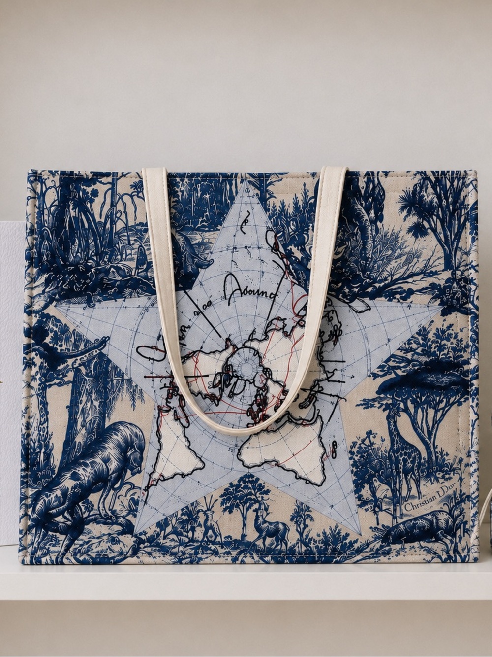 Dior Around the World Tote Bag Bundle w/ Jewelry Box, Perfume & Stationery Set - Picture 2 of 5
